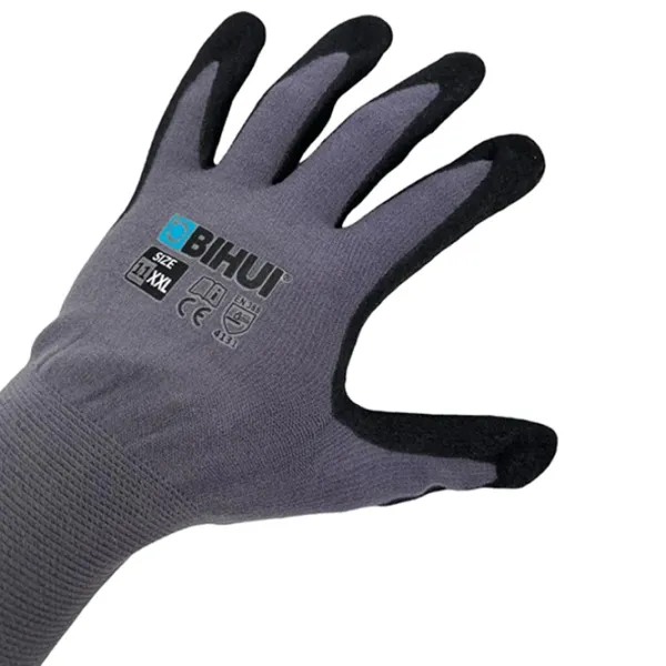 Mănuși de protecție BIHUI Knitted Gloves Nitril/ Grey photo 1