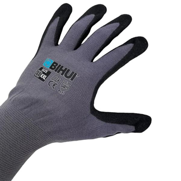 Mănuși de protecție BIHUI Knitted Gloves Nitril/ Grey photo 1