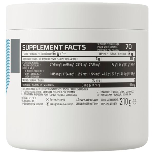 Complexe preantrenament OstroVit Citrulline (5903246224030) 210 g photo 3 Complexe preantrenament OstroVit Citrulline (5903246224030) 210 g photo 3