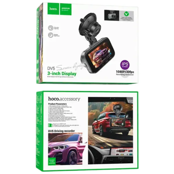 Cameră Auto Hoco DV5 Driving Recorder with Display CMOS/ Gray photo 7