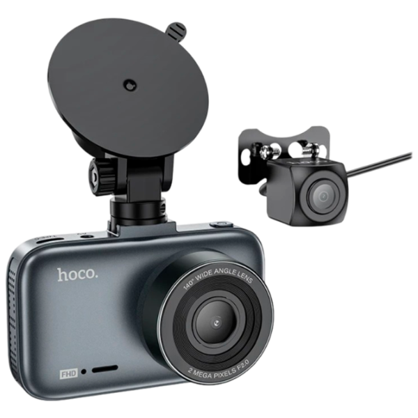 Cameră Auto Hoco DV6 Driving Recorder with Display + Rear Cam CMOS/ Gray photo 1