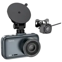 Cameră Auto Hoco DV6 Driving Recorder with Display + Rear Cam CMOS/ Gray