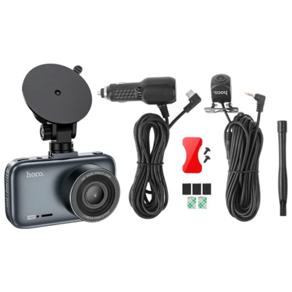 Cameră Auto Hoco DV6 Driving Recorder with Display + Rear Cam CMOS/ Gray photo 6