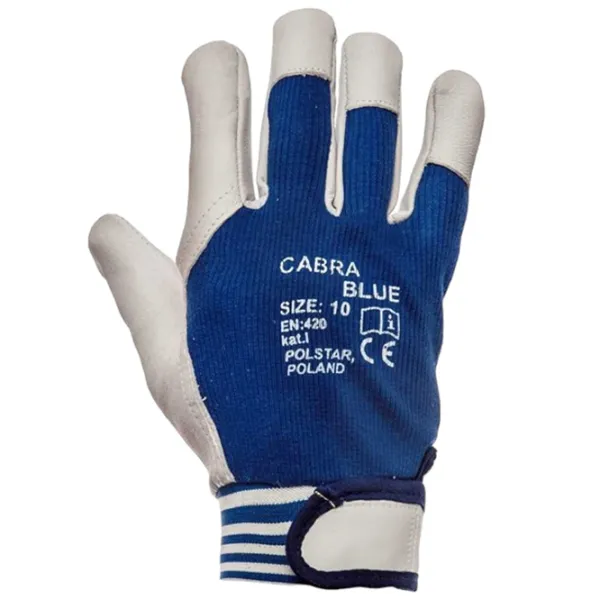 Mănuși de protecție Cabra 3492 Piele/ Blue photo 1