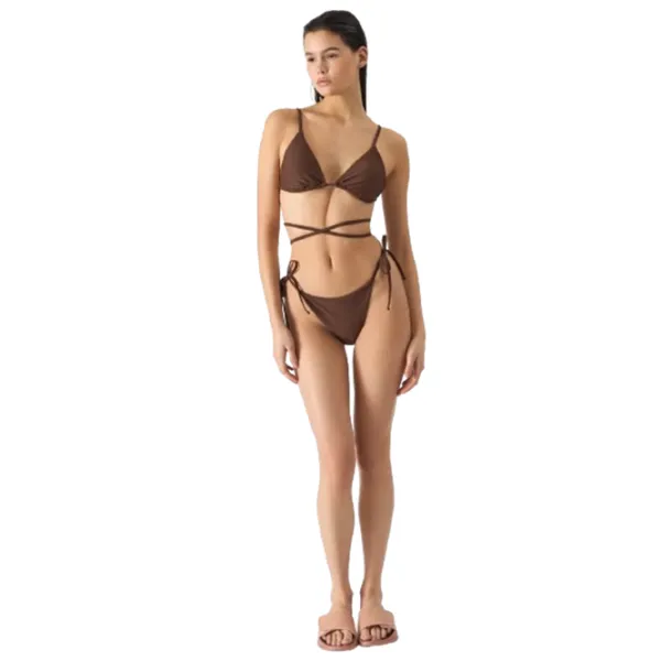 Sutien de baie pentru femei 4F 4FWSS24UBKTF041 XS/ Brown photo 5
