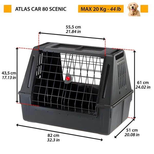 Container pentru câine Ferplast ATLAS 80 CAR SCENIC Termoplastic photo 2 Container pentru câine Ferplast ATLAS 80 CAR SCENIC Termoplastic photo 2