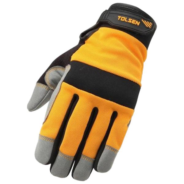 Mănuși de protecție Tolsen Work gloves Piele/ Grey photo 2 Mănuși de protecție Tolsen Work gloves Piele/ Grey photo 2