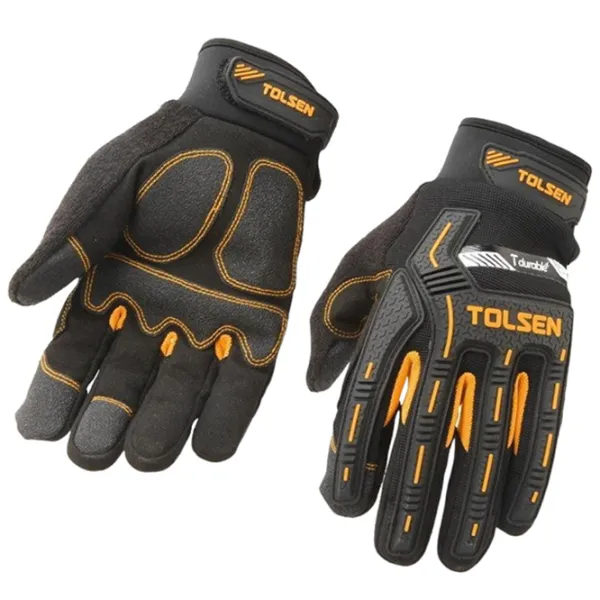 Mănuși de protecție Tolsen Mechanical gloves Piele/ Black photo 1
