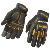 Защитные перчатки Tolsen Mechanical gloves Кожа/ Black
