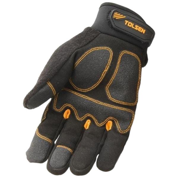 Mănuși de protecție Tolsen Mechanical gloves Piele/ Black photo 2