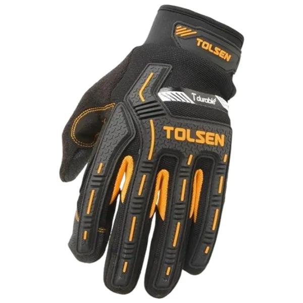 Mănuși de protecție Tolsen Mechanical gloves Piele/ Black photo 3