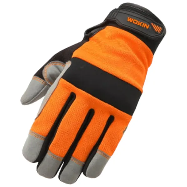 Mănuși de protecție Wokin Mechanical gloves Piele/ Orange photo 2