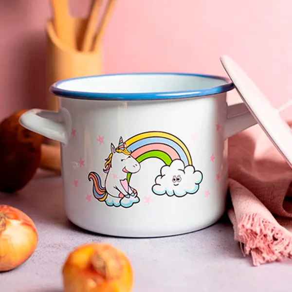 Cratiță Metalac Unicorn 1.5 l Oțel emailat/ White photo 2