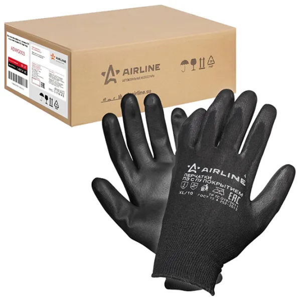 Mănuși de protecție Airline ADWG003 Cotton/ Black photo 3 Mănuși de protecție Airline ADWG003 Cotton/ Black photo 3
