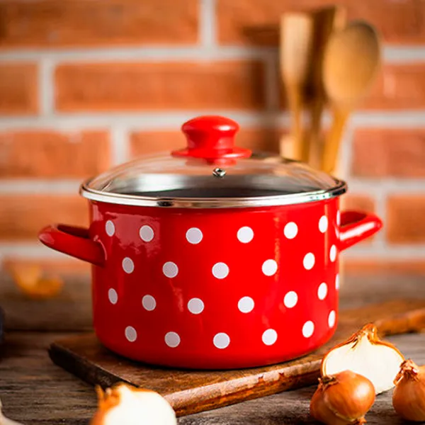 Cratiță Metalac Clasica 4 l Oțel inoxidabil/ Red photo 2