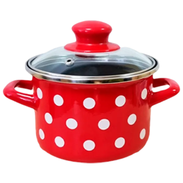 Cratiță Metalac Clasica 1.5 l Oțel inoxidabil/ Red photo 1