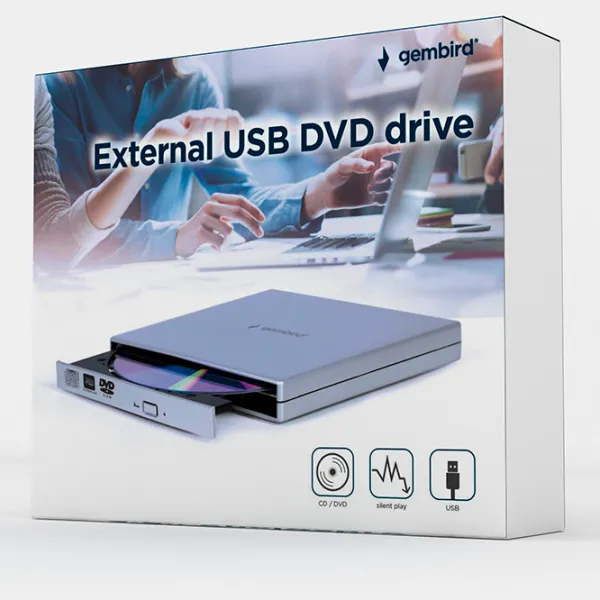Оптический привод Gembird DVD-USB-02-SV USB 2.0/ Серебристый photo 5