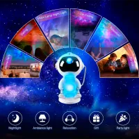 Проектор звезд Starry Sky Galaxy Nightlight Moon Mini Черный White photo 13