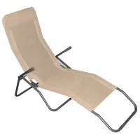 Шезлонг Jumi OM-719316 Металл/ Текстиль/ Бежевый Нержавеющая сталь