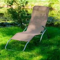 Șezlong Jumi OM-719316 Metal/ Textil/ Beige Inox photo 2