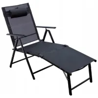 Șezlong Jumi OM-281653 Metal/ Textil/ Black Inox
