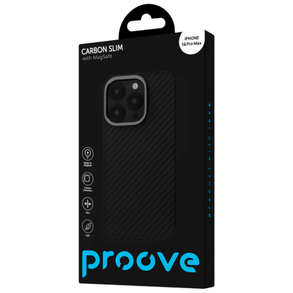 Husă pentru smartphone Apple iPhone 14 Pro Max Proove/ MagSafe/ ABS/ Carbon Black photo 3