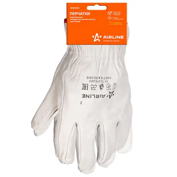 Защитные перчатки Airline ADWG104 Кожа/ White photo 2