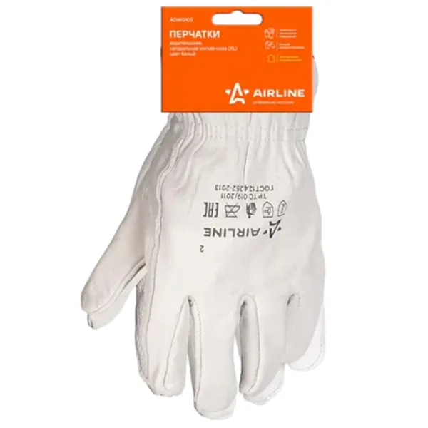 Защитные перчатки Airline ADWG105 Кожа/ White photo 2