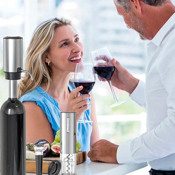 Set desfacător de vin Circle Joy SGS-KD-8  / Silver photo 4