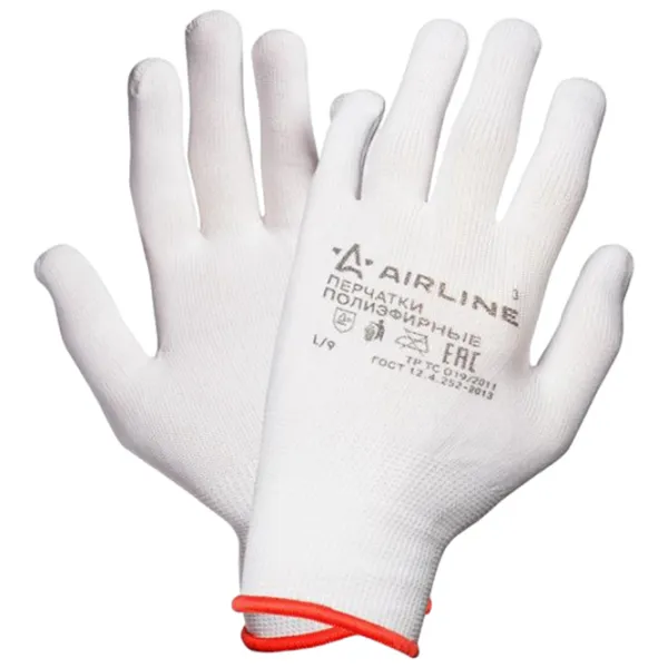 Mănuși de protecție Airline AWG-NS-12 Poliester/ White photo 1 Mănuși de protecție Airline AWG-NS-12 Poliester/ White photo 1