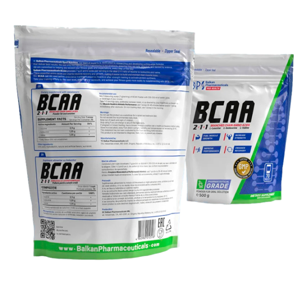 Aminoacizi Balkan Pharmaceuticals BCAA mar verde (4840982012518) 500 g photo 2