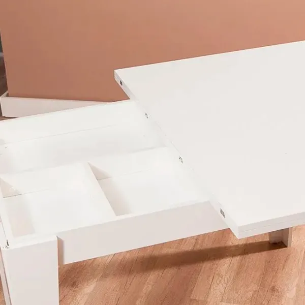 Masă de bucătărie extensibilă Moda Life Bianco PAL/ White photo 5