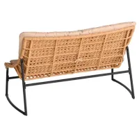 Set mobilă terasă Technoworker Silent Metal/ Sticlă/ Rattan artificial/ Beige photo 3