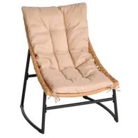 Set mobilă terasă Technoworker Silent Metal/ Sticlă/ Rattan artificial/ Beige photo 4