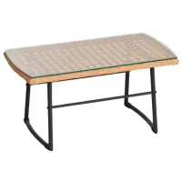 Set mobilă terasă Technoworker Silent Metal/ Sticlă/ Rattan artificial/ Beige photo 5