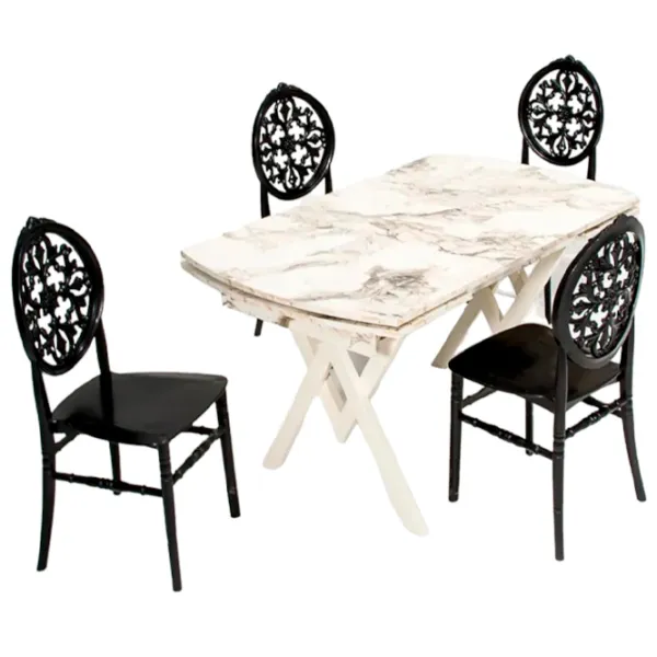 Masă de bucătărie extensibilă Moda Life Castella PAL melaminat/ White photo 2