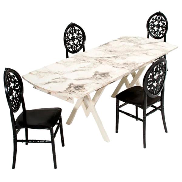 Masă de bucătărie extensibilă Moda Life Castella PAL melaminat/ White photo 3