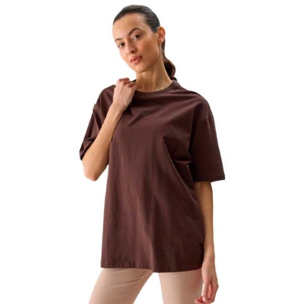 Tricou pentru femei 4F 4FWSS24TTSHF1355 100% bumbac/ Brown photo 1