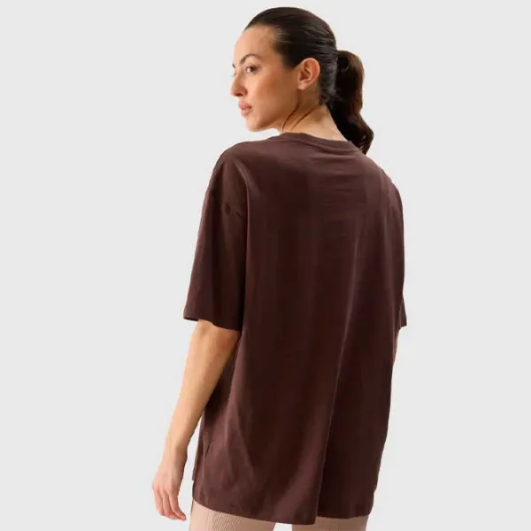 Футболка для женщин 4F 4FWSS24TTSHF1355 100% хлопок/ Brown photo 4