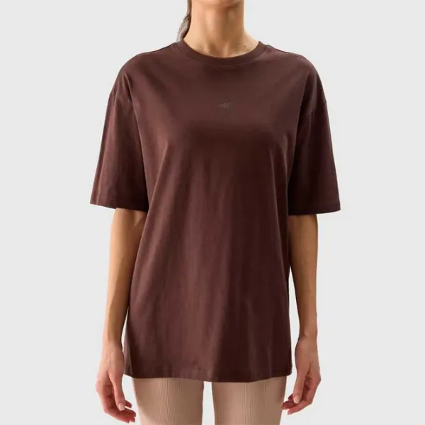 Футболка для женщин 4F 4FWSS24TTSHF1355 100% хлопок/ Brown photo 4