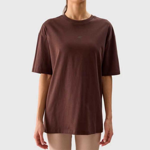 Футболка для женщин 4F 4FWSS24TTSHF1355 100% хлопок/ Brown photo 4