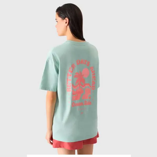 Tricou pentru femei 4F 4FWSS24TTSHF1265 100% bumbac/ Mint photo 2