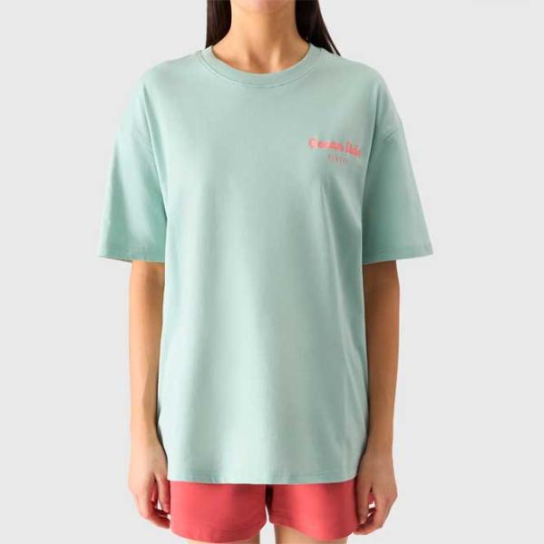 Tricou pentru femei 4F 4FWSS24TTSHF1265 100% bumbac/ Mint photo 4
