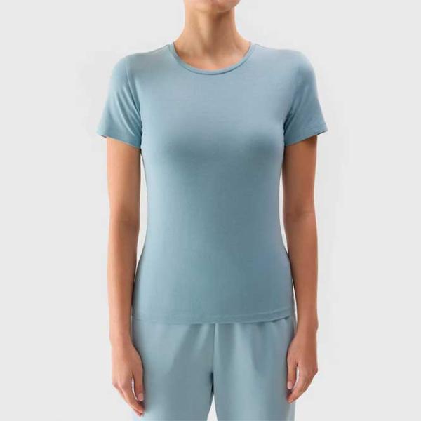 Tricou pentru femei 4F 4FWSS24TTSHF1267 100% bumbac/ Light Blue photo 4