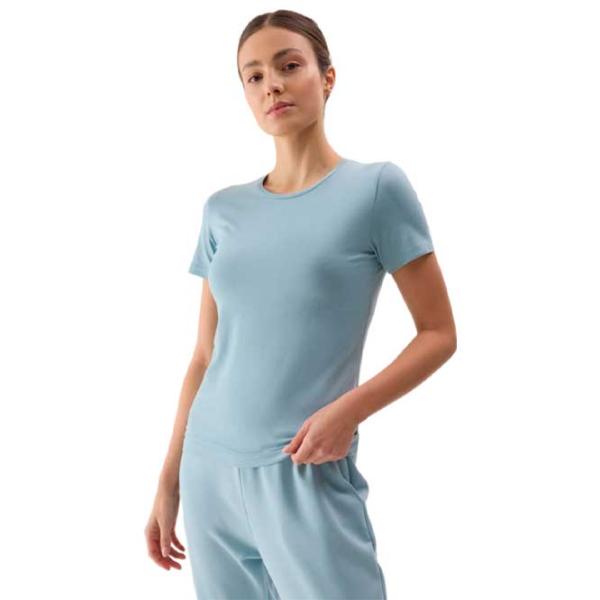 Tricou pentru femei 4F 4FWSS24TTSHF1267 100% bumbac/ Light Blue photo 1