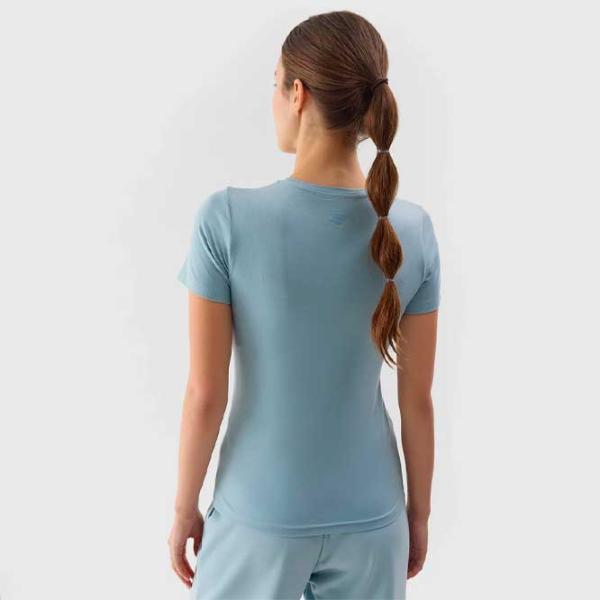 Tricou pentru femei 4F 4FWSS24TTSHF1267 100% bumbac/ Light Blue photo 2