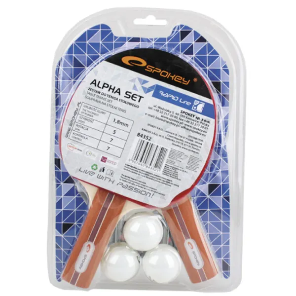 Set de palete Spokey Alpha  Pentru tenis de masă / Drept / Nefrită photo 4 Set de palete Spokey Alpha  Pentru tenis de masă / Drept / Nefrită photo 4