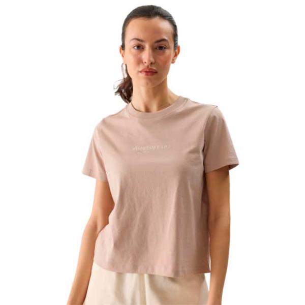 Tricou pentru femei 4F 4FWSS24TTSHF1354 100% bumbac/ Cream photo 1