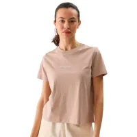 Tricou pentru femei 4F 4FWSS24TTSHF1354 100% bumbac/ Cream