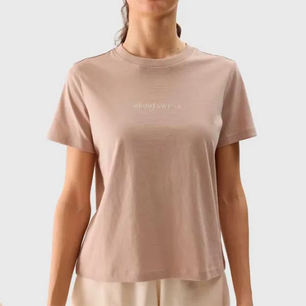 Tricou pentru femei 4F 4FWSS24TTSHF1354 100% bumbac/ Cream photo 2